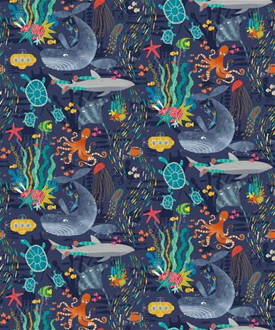 Beneath The Waves Prussian - WGU50130W Tapetti