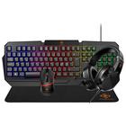 Deltaco Gaming GAM-174 4-In-1 Gaming Bundle RGB, pelinäppäimistö, -kuulokkeet, -hiiri ja -hiirimatto