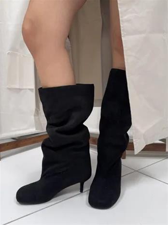 Nelly - Musta - Round Wide Shaft Boot
