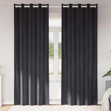 vidaXL Verhot 2 pcs Tummanharmaa 140 x 225 cm Sametti