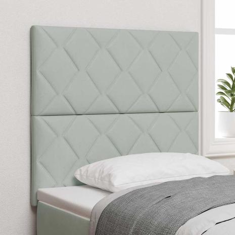 vidaXL Päätylevy Seinäkiinnitettävä Vaaleanharmaa 90 cm Sametti