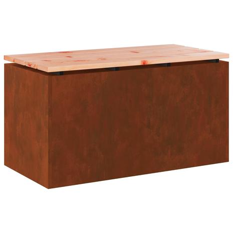 vidaXL Puutarhapenkki Ruosteinen 80 x 40 x 43 cm Kulunut teräs