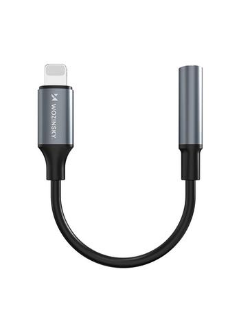 Wozinsky WALJ-01 Lightning Adapter - Mini Jack 3.5mm - Black – kuva 1/3