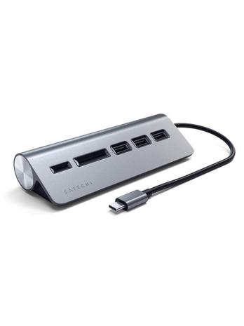Satechi USB-C Aluminum USB Hub & Card Reader, space gray – kuva 1/4
