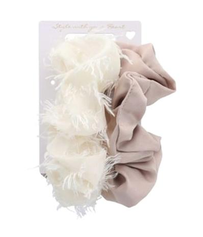Solida Scrunchie beige, 2 kpl Hiuslenkki 2 kpl – kuva 1/4