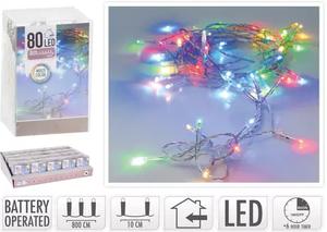 Valosarja 80led monivärinen paristovalot