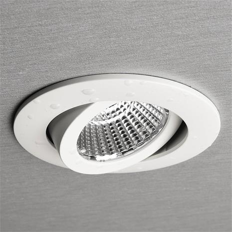 LED-kattovalaisin Dione, IP44, 2700 K, valkoinen, himmennettävä