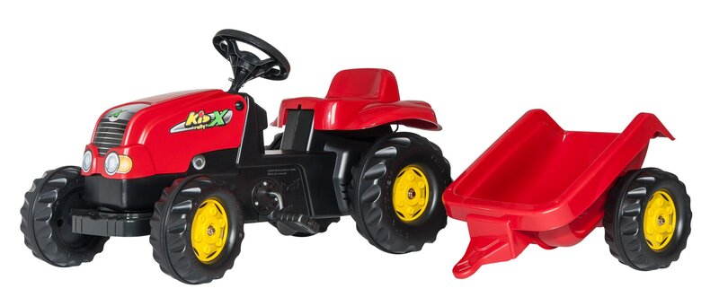 Rolly Toys Traktori Kid Perävaunulla, Punainen