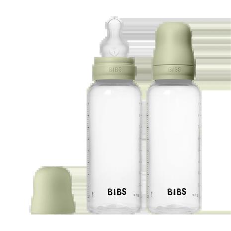 BIBS - Baby Bottle Round Silicone 2 Pack Medium Flow - Sage - 270 ml