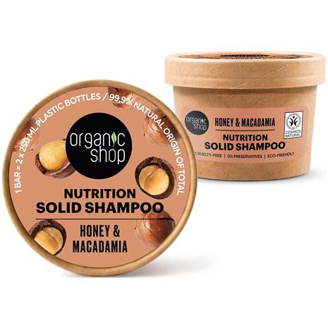 Organic Shop Nutrition Solid Shampoo Honey & Macadamia 60 g