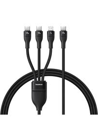 Baseus Flash Series 3 3in1 cable 100W USB-C - USB-C+USB-C+ Lightning 1.5m + 3 x 0.25 m - black