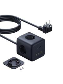 Baseus EnerFill FA11 67W Power Strip USB-A + USB-C Cube + 3 x EU Socket 1.5m - Black