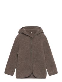 Huttelihut Jacket Ears Wool Fleece - Brown - 110