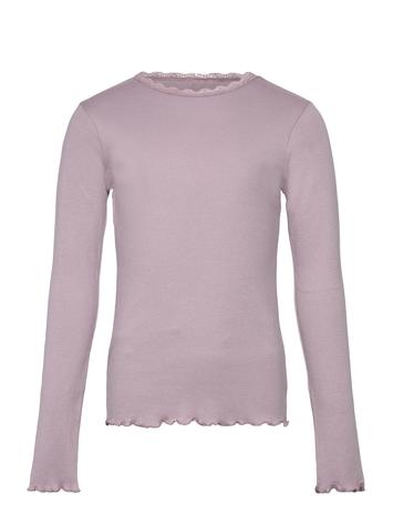 Huttelihut T-Shirt Ls Rib - Pink - 110