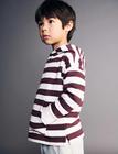 Mango Striped Hooded Sweatshirt - Burgundy - 4-5