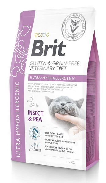 Brit Veterinary Diet Ultra-Hypoallergenic erikoisruoka kissoille 5kg
