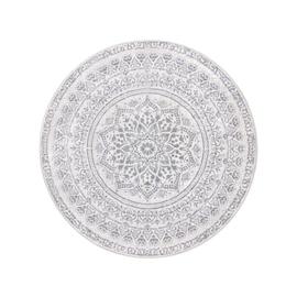 Pyöreä boho-tyylinen matto, 120 cm, harmaa