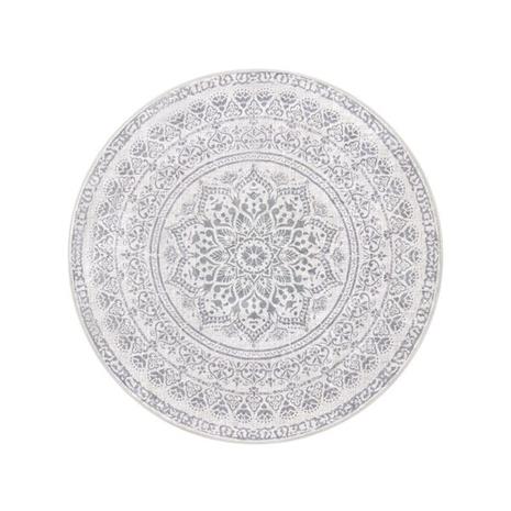 Pyöreä boho-tyylinen matto, 120 cm, harmaa