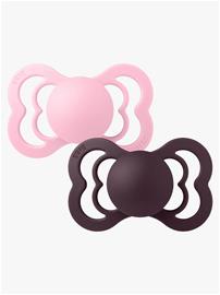BIBS - Pacifier Supreme - Baby Pink/Plum - Size 2
