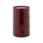 Kartell Componibili New Big Säilytys 3 Osiolla Burgundinpunainen - Sivupöydät & Apupöydät Abs Burgundy - 04923BO