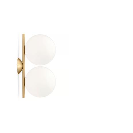 Flos IC Lights C / W1 Ceiling / Wall Lamp Double, Brass