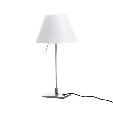 Luceplan Costanza Table Lamp, Aluminum/White