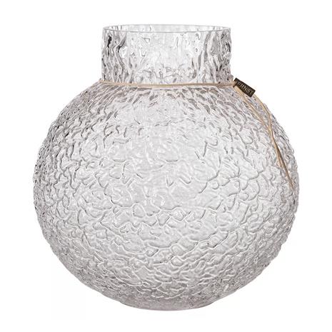 ERNST Glass Vase Round With Patterned Structure H30 cm