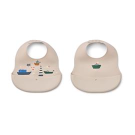 Liewood - Ember Printed Bib - Sailing / Sandy - One size