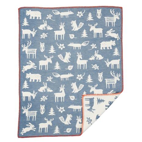 Klippan Yllefabrik Forest vauvanviltti villaa Sininen