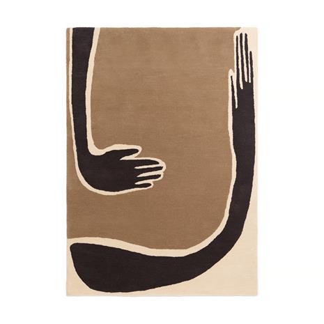 ferm LIVING Pose matto Coffee-off white, 140x200 cm