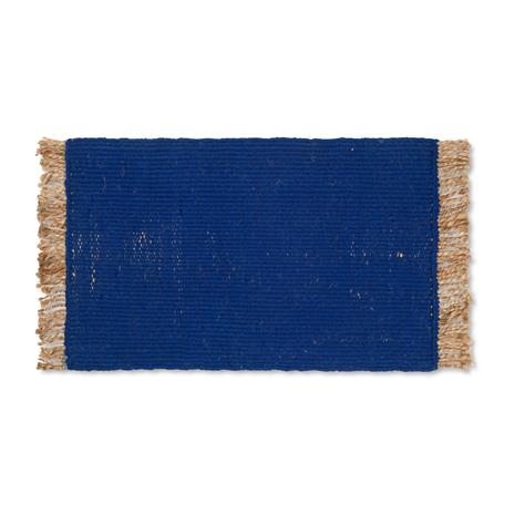 Ferm Living Block Mat, Bright Blue/Natural