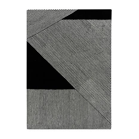 NJRD Stripes-villamatto, musta 170x240 cm