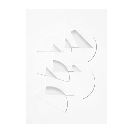 MOEBE Relief taideteos half moons & triangles 21 x 29,7 cm Off White