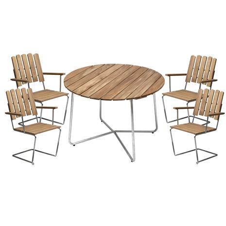 Grythyttan Stålmöbler Classic ruokailuryhmä - 9A 100 cm + 4kpl A2