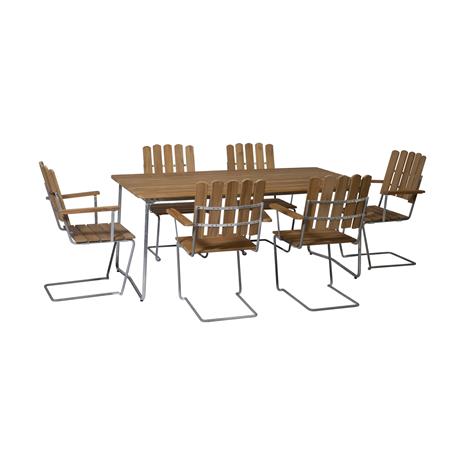 Grythyttan Stålmöbler Classic ruokailuryhmä - B31 170 cm + 6kpl A2