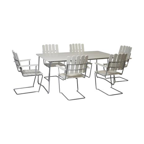 Grythyttan Stålmöbler Classic ruokailuryhmä - B31 170 cm + 6kpl A2