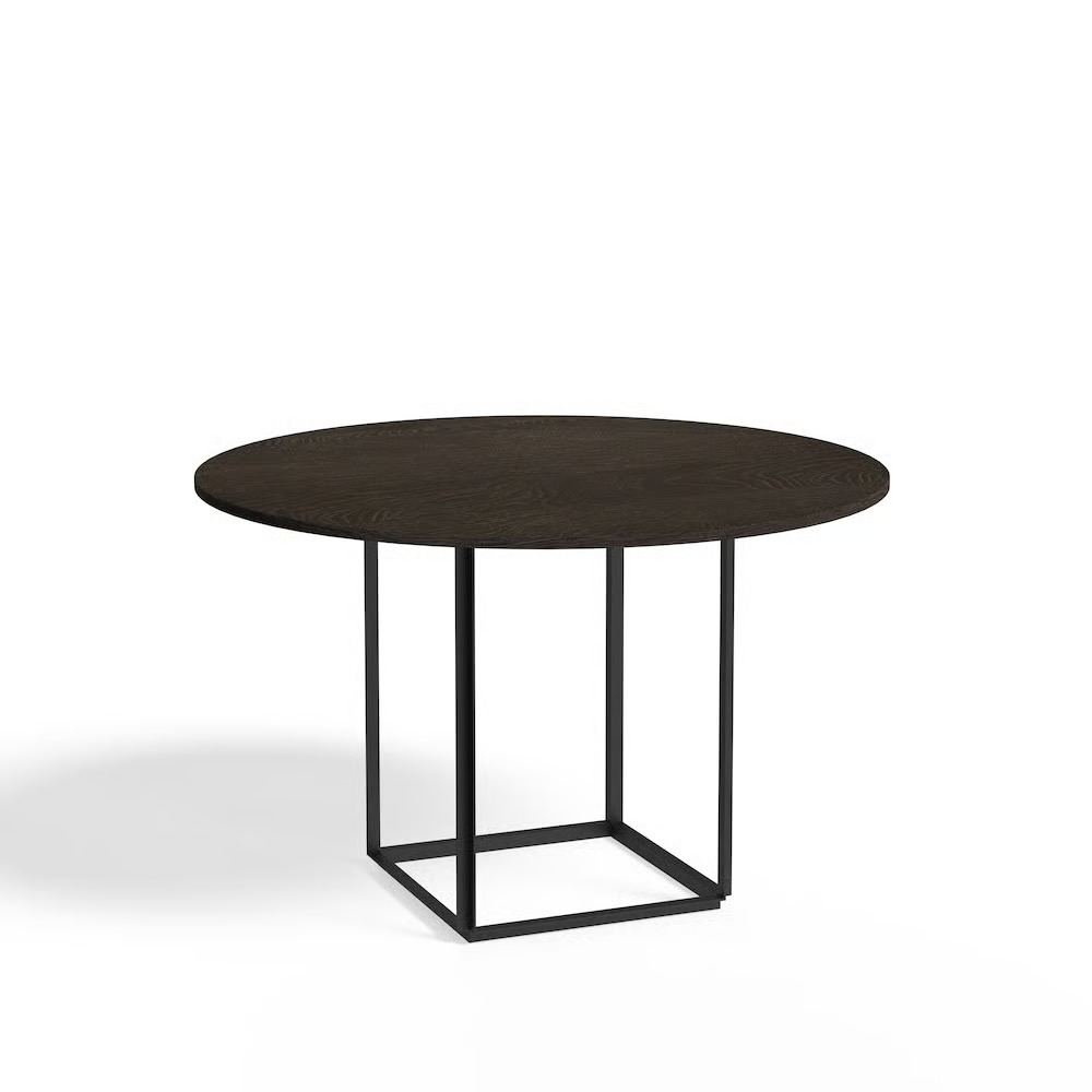 New Works Florence ruokapöytä pyöreä Smoked oak, ä¸ 120 cm, musta runko