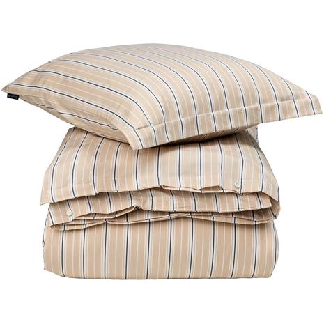 Lexington Striped Cotton Poplin Vuodesetti 220x220 + 50x60x2 Cm Beige - Vuodevaatesarjat Puuvilla Valkoinen - 12510009-2600-S305
