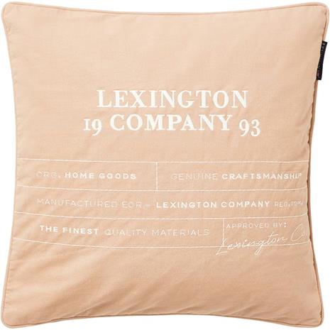 Lexington Logo Organic Cotton Canvas Tyynynpäällinen 50x50 Cm /beige - Koristetyynyt & Suojukset Luomupuuvilla Valkoinen - 12414102-2600-SH25