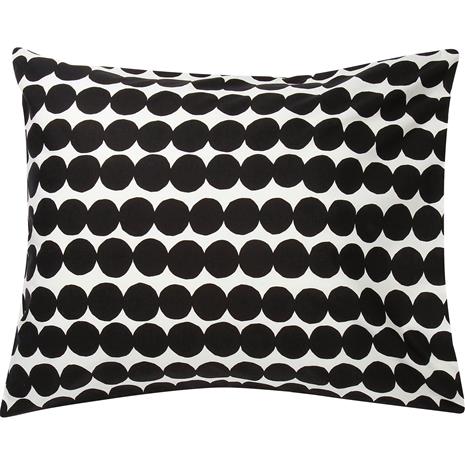 Marimekko Räsymatto Tyynynpäällinen 50x70 Cm / Valkoinen - Tyynyliinat Luomupuuvillaperkaali Musta - 074214-190