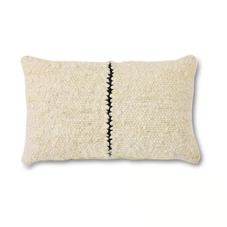 HKliving Natural wool striped tyyny 30x50 cm Valkoinen