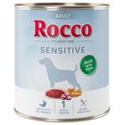 6x800g Sensitive ankka & pasta Rocco koiran märkäruoka