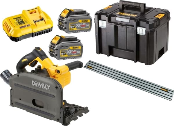 DeWalt DCS520T2R FlexVolt 54V 2x6,0Ah, akkupyörösaha + ohjainkisko DWS5022