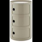 Kartell Componibili New Big Säilytys 3 Osiolla - Sivupöydät & Apupöydät Abs Dove Grey - 04923TO