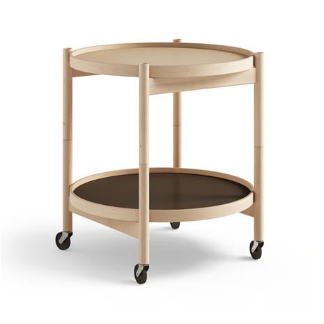 Brdr. Krä¼ger Bä¸lling Tray Table model 50 -rullapöytä Earth, öljytty pyökkirunko