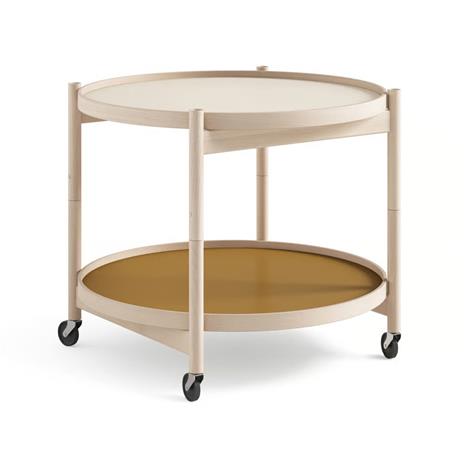 Brdr. Krä¼ger Bä¸lling Tray Table model 60 rullapöytä Sunny, käsittelemätön pyökkirunko