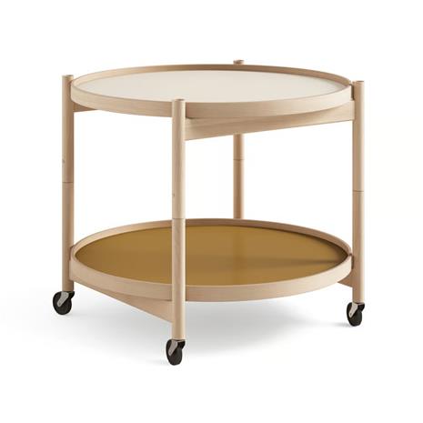 Brdr. Krä¼ger Bä¸lling Tray Table model 60 rullapöytä Sunny, öljytty pyökkirunko