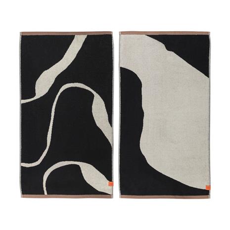 Mette Ditmer Nova Arte pyyhe 50x90 cm 2 kpl Musta-off white