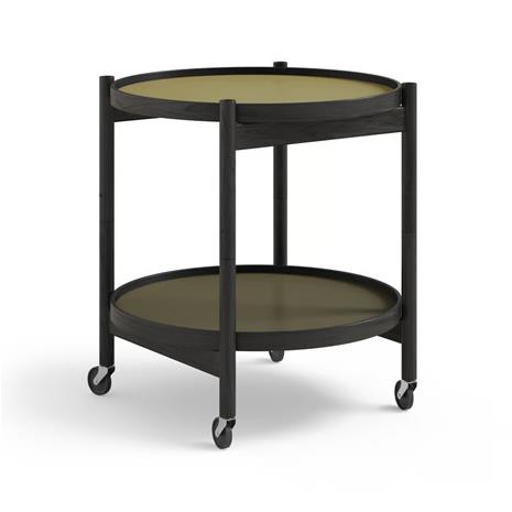 Brdr. Krä¼ger Bä¸lling Tray Table model 50 -rullapöytä Leaf, mustaksi lakattu tammirunko