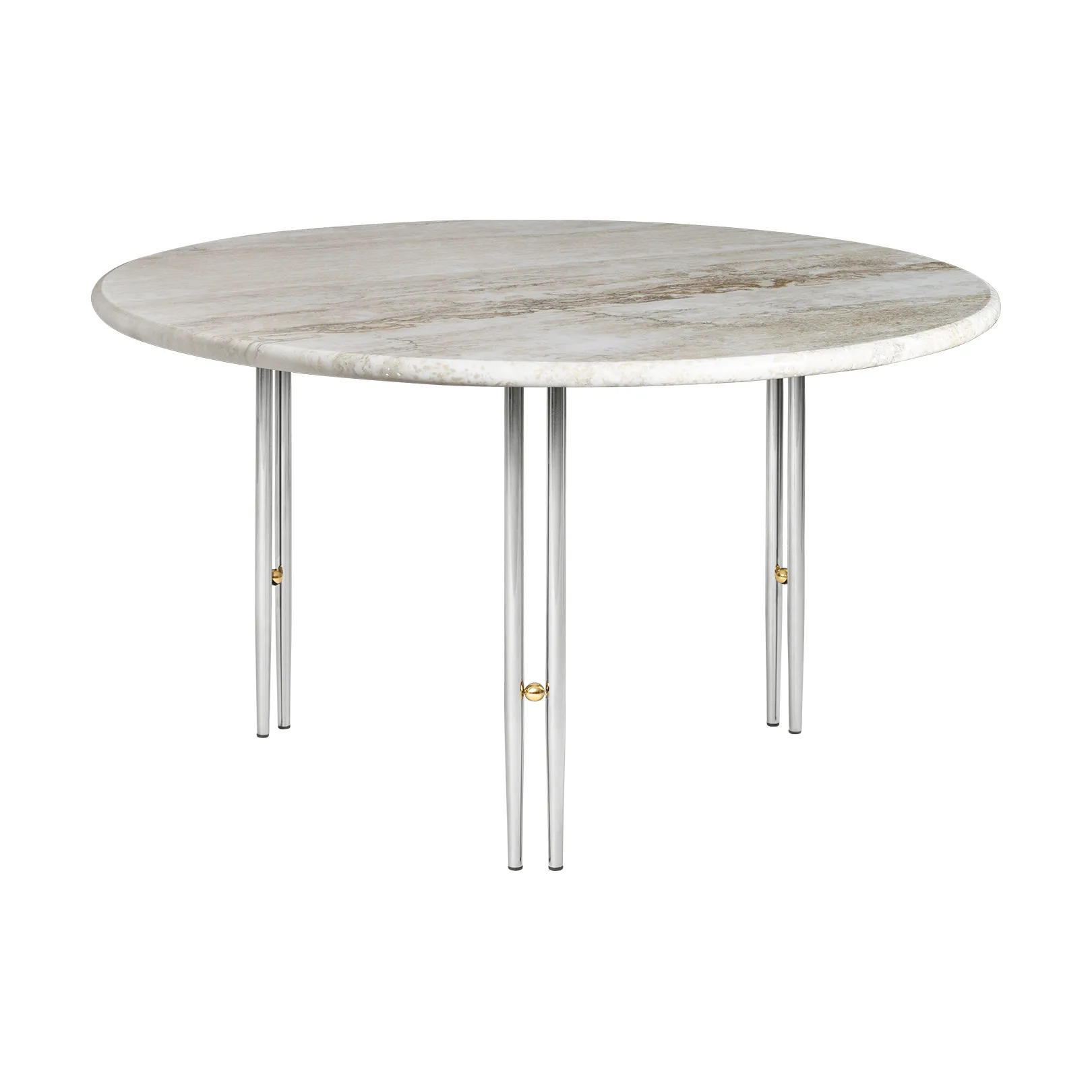 GUBI IOI sohvapöytä Rippled beige-kromijalusta ä¸70 cm